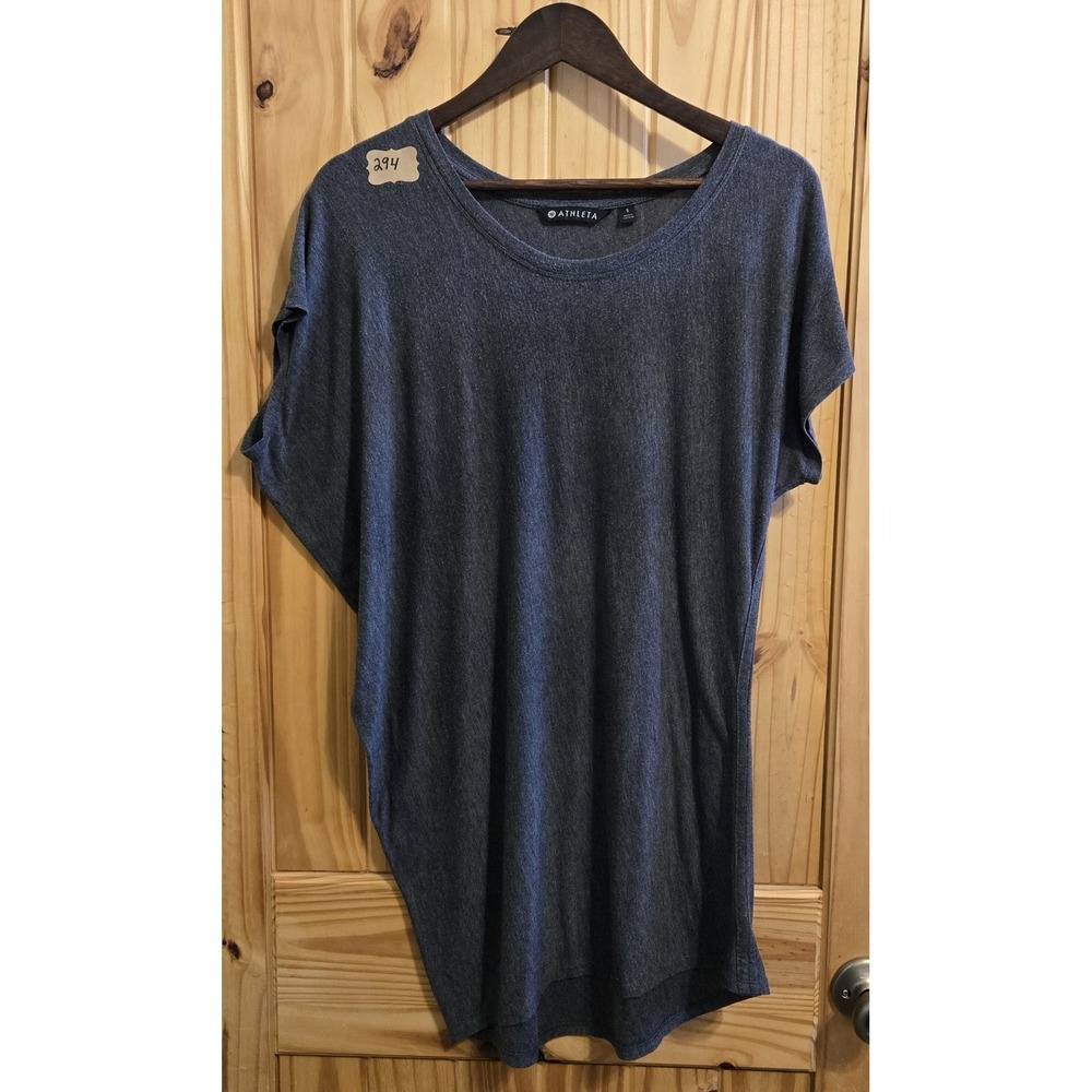 Althleta Women's Mini Dress Size Small Grey Short Sleeve Round Neck Leisure Wear
